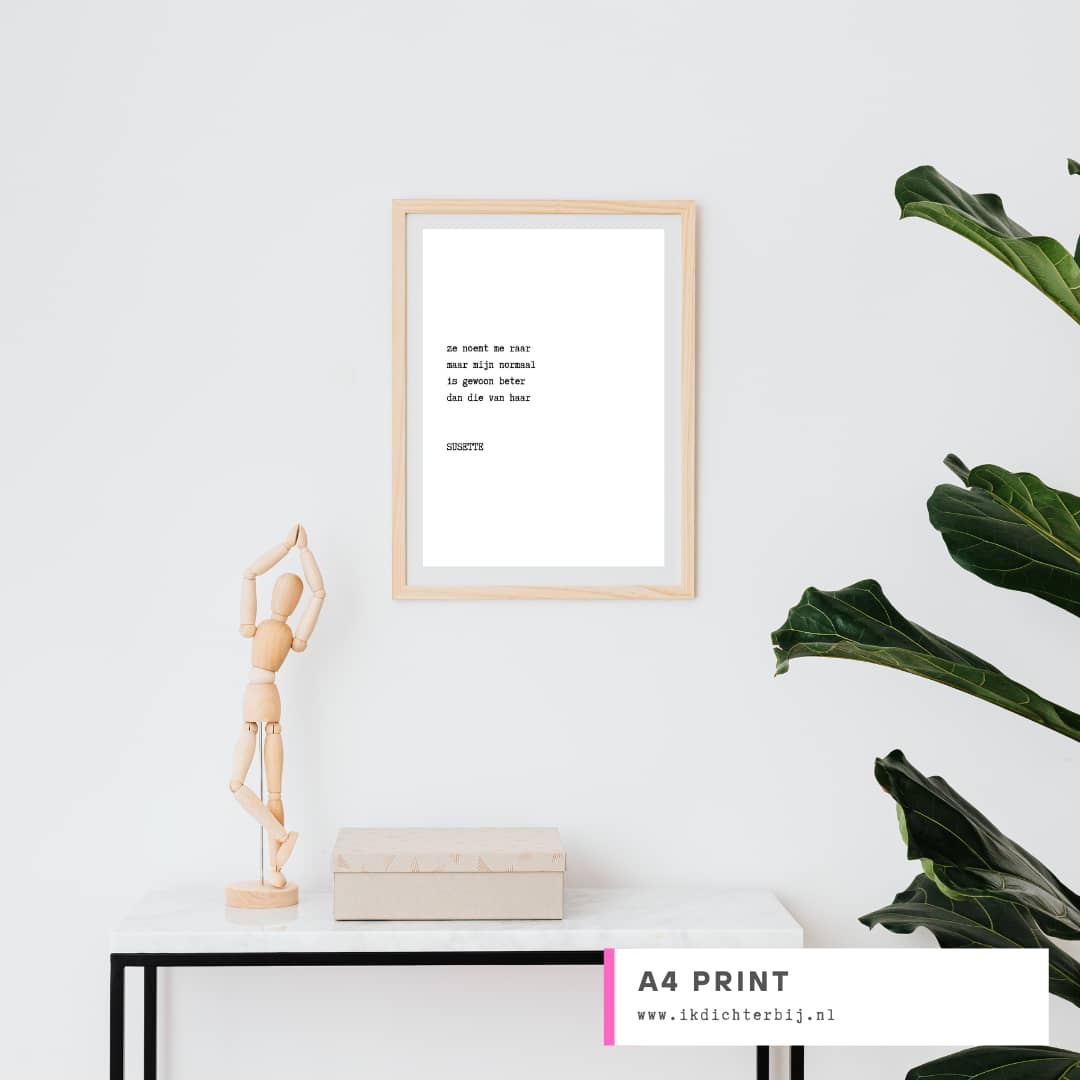 poezie poster gedicht in lijst van ikdichterbij