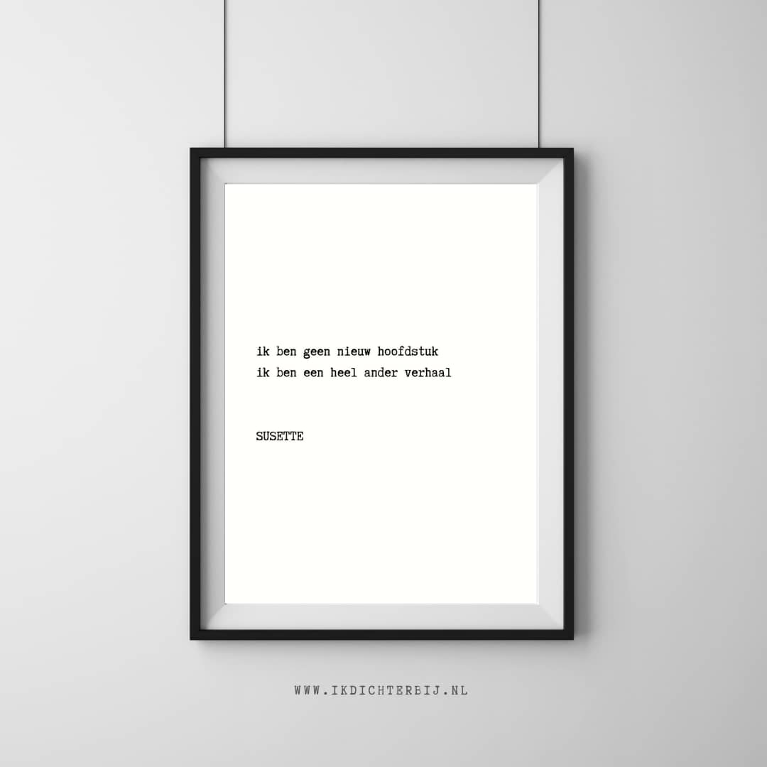 poster gedicht ingelijst van ikdichterbij